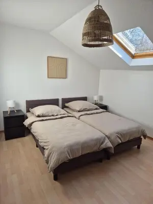 Ein Bett oder Betten in einem Zimmer der Unterkunft Ferienhaus Schilz II - Urlaub auf dem Bauernhof