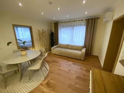 Ein Sitzbereich in der Unterkunft Cozy apartment in Irrel