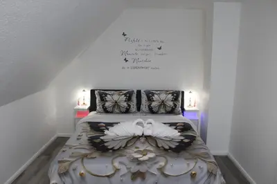 Ein Bett oder Betten in einem Zimmer der Unterkunft Gemütliche Wohnung in Mendig