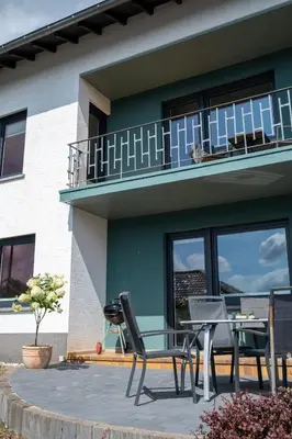 Ein Balkon oder eine Terrasse in der Unterkunft Villa Basilika - Ferienwohnung Prüm