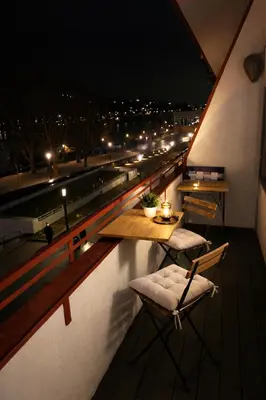 Ein Balkon oder eine Terrasse in der Unterkunft Eckblick Residence l Panorama Balkon
