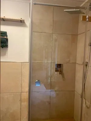 Ein Badezimmer in der Unterkunft Gartenblick