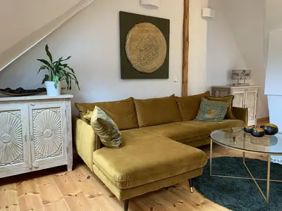 Ein Sitzbereich in der Unterkunft Das Mosel Ferienhaus