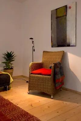 Ein Sitzbereich in der Unterkunft Atelier Valwig