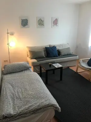Ein Bett oder Betten in einem Zimmer der Unterkunft Monteure Apartment Roxheim