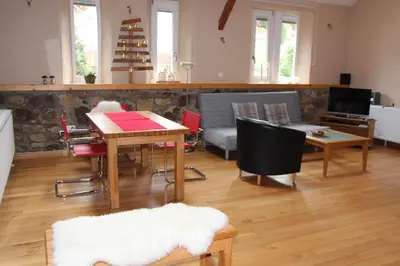 Ein Sitzbereich in der Unterkunft Bauernhaus in der Bachstraße