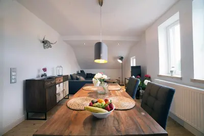 Ein Sitzbereich in der Unterkunft DesignLodge Apartments