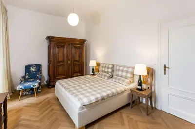 Ein Bett oder Betten in einem Zimmer der Unterkunft Landhaus Reverchon