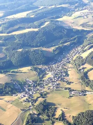 Blick auf Ferienwohnung Erika aus der Vogelperspektive