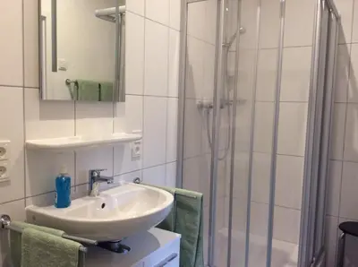 Ein Badezimmer in der Unterkunft Fewo Blütenreich