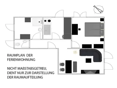 Grundriss der Unterkunft Ferienwohnung Malk