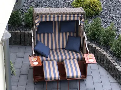 Ein Sitzbereich in der Unterkunft Fewo Rheinwein 1 