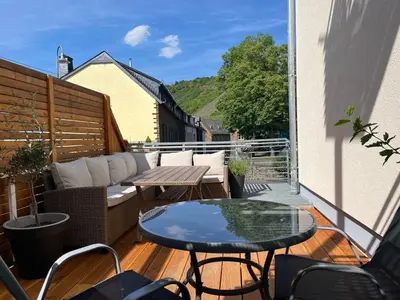 Ein Balkon oder eine Terrasse in der Unterkunft Ferienwohnung Weins