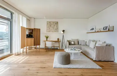 Ein Sitzbereich in der Unterkunft Seezeitlodge Hotel & Spa