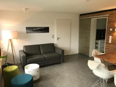 Ein Sitzbereich in der Unterkunft Wander- und Aktivchalet