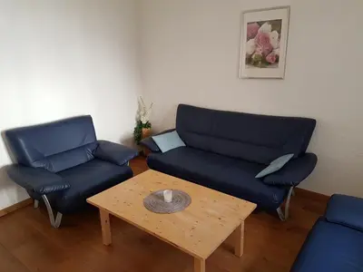 Ein Sitzbereich in der Unterkunft Weingut-Klosterhof