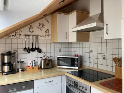 Küche/Küchenzeile in der Unterkunft Ferienwohnung Rosengarten