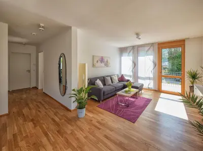 Ein Sitzbereich in der Unterkunft Ferienwohnung Freiraum