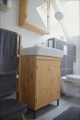 Ein Badezimmer in der Unterkunft Ferienwohnung Kirchturmblick Euren