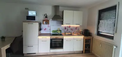 Küche/Küchenzeile in der Unterkunft Ferienwohnung Sehnental