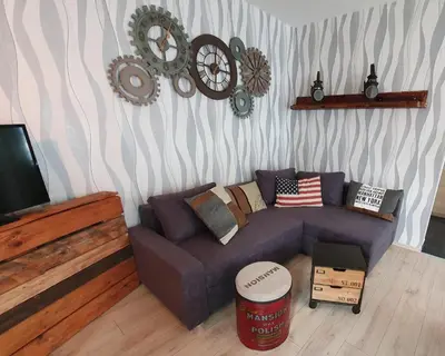 Ein Sitzbereich in der Unterkunft Gästehaus Alte Giesserei