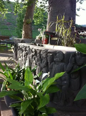 Ein Garten an der Unterkunft Pension Dören