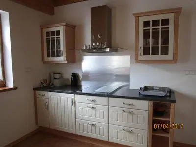 Küche/Küchenzeile in der Unterkunft Ferienwohnung Hück