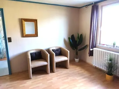 Ein Sitzbereich in der Unterkunft Ferienhaus Loreleytal