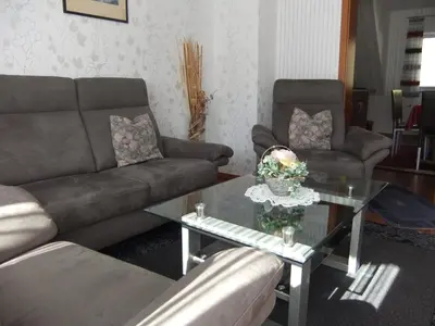 Ein Sitzbereich in der Unterkunft Ferienwohnung Morgen