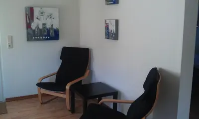 Ein Sitzbereich in der Unterkunft Hotel Stadt Coblenz