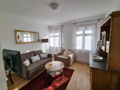 Ein Sitzbereich in der Unterkunft Georgs Ferienhaus