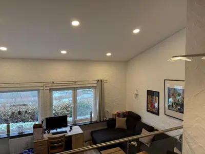 Ein Sitzbereich in der Unterkunft Ferienhaus Stausee Bitburg