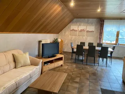 Ein Sitzbereich in der Unterkunft Ferienhaus Nicole