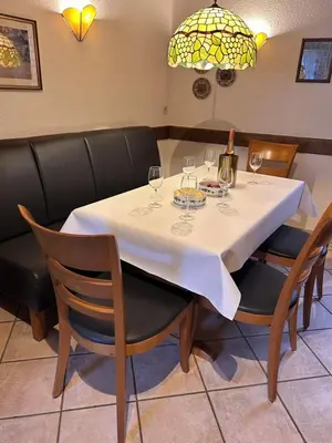 Ein Sitzbereich in der Unterkunft Ferienhaus Knecht