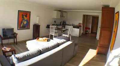Küche/Küchenzeile in der Unterkunft Ferienwohnung An der Pferdsweide