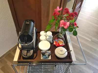 Kaffee-/Teezubehör in der Unterkunft Ferienwohnung An der Pferdsweide