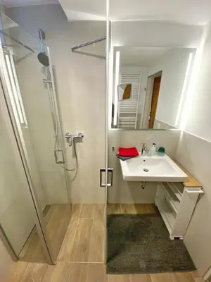 Ein Badezimmer in der Unterkunft Ferienwohnung An der Pferdsweide