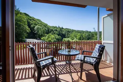 Ein Balkon oder eine Terrasse in der Unterkunft Heidsmühle