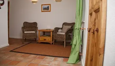 Ein Sitzbereich in der Unterkunft Hof Liebeneck
