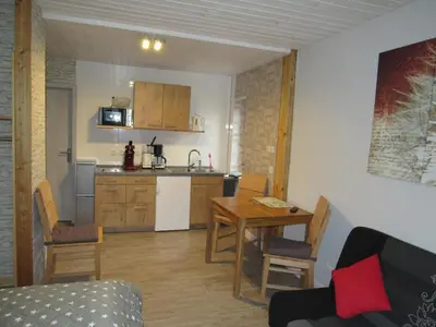 Küche/Küchenzeile in der Unterkunft Ferienapartments am Dorfplatz