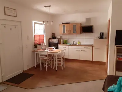 Küche/Küchenzeile in der Unterkunft Ferienwohnung Röschen