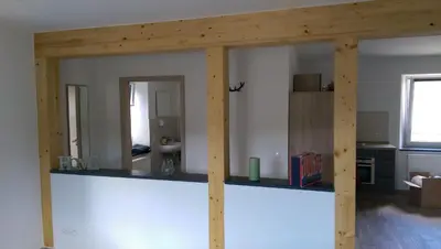 Küche/Küchenzeile in der Unterkunft Beim Hooch 