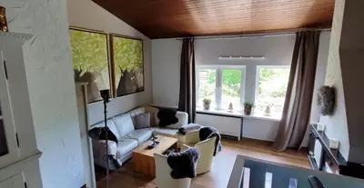 Ein Sitzbereich in der Unterkunft Ferienhaus Eifelurlaub