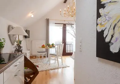 Ein Sitzbereich in der Unterkunft Am Quittenbaum