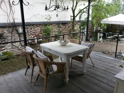Ein Balkon oder eine Terrasse in der Unterkunft Das Rosenhaus