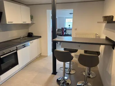 Küche/Küchenzeile in der Unterkunft Ferienwohnung Römerbrücke