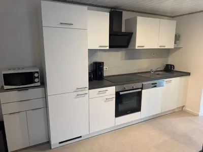 Küche/Küchenzeile in der Unterkunft Ferienwohnung Römerbrücke