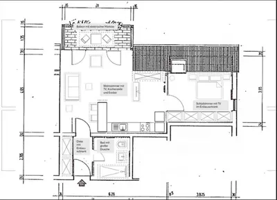 Grundriss der Unterkunft Luxus-2-Zimmer-Ferienwohnung im Zentrum
