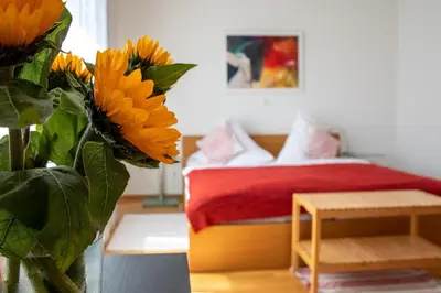 Ein Bett oder Betten in einem Zimmer der Unterkunft Scheid´s Hotel – Restaurant