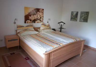 Ein Bett oder Betten in einem Zimmer der Unterkunft Ferienwohnung-Mosel